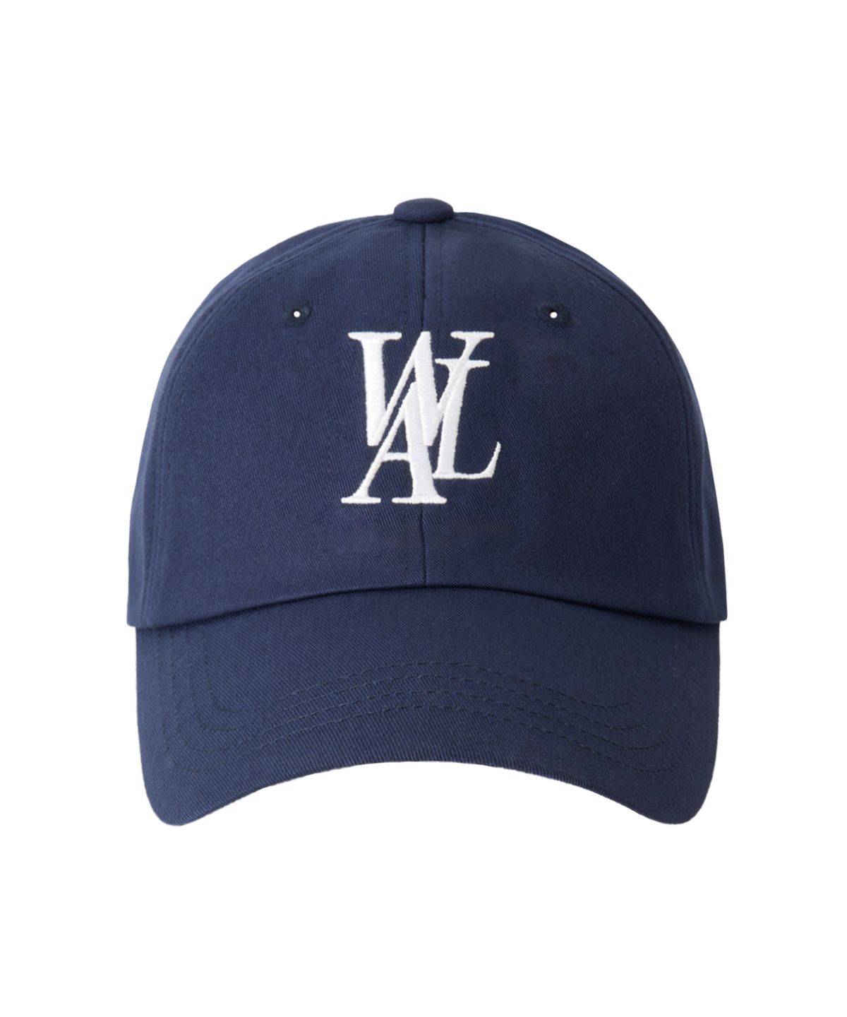 우알롱(WOOALONG) Signature Logo ball cap - NAVY