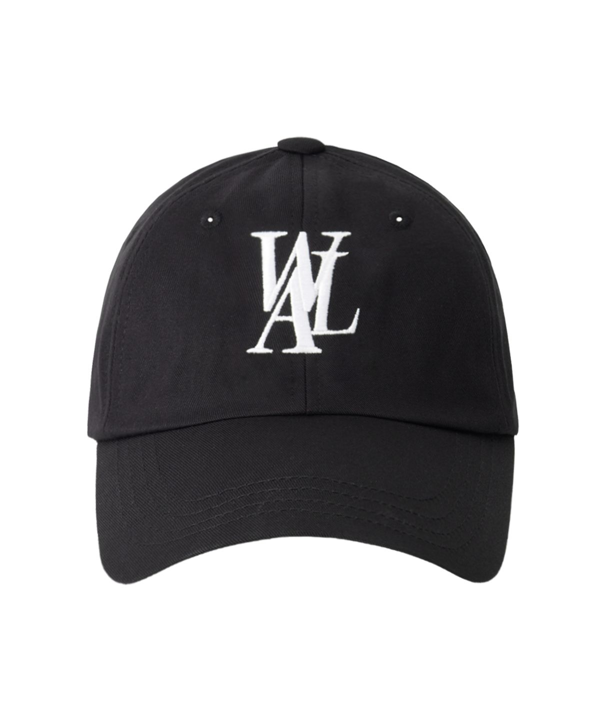 우알롱(WOOALONG) Signature Logo ball cap - BLACK