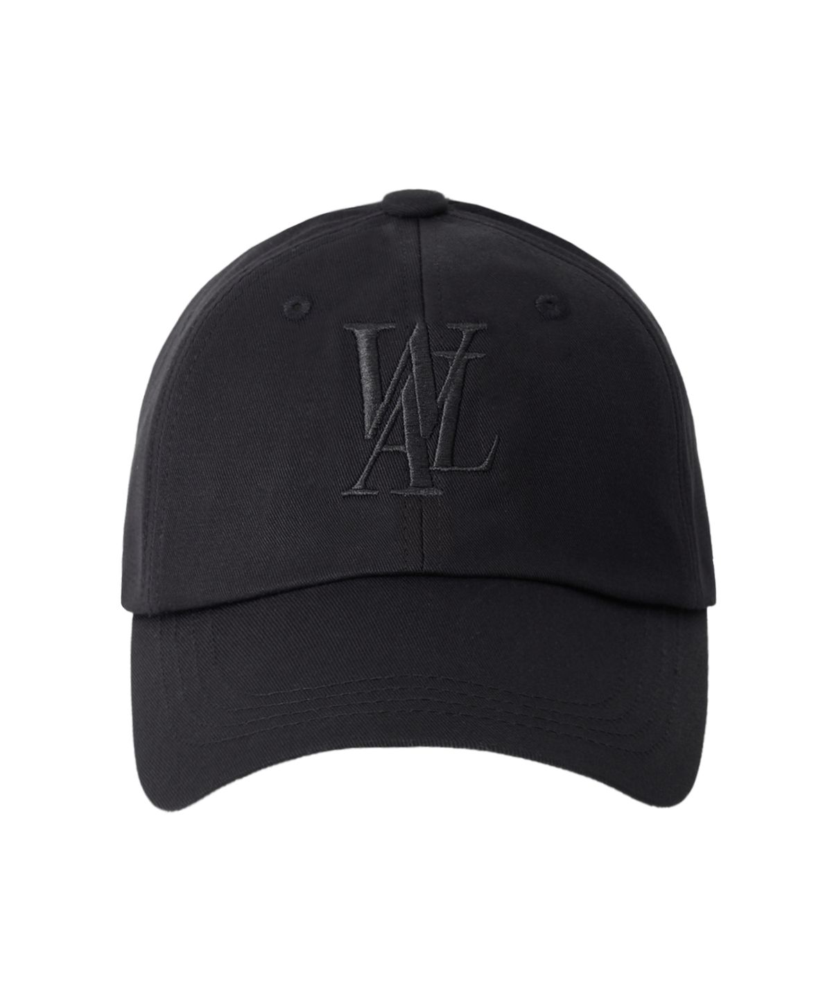 우알롱(WOOALONG) Signature Logo ball cap - BLACK(Black Logo)