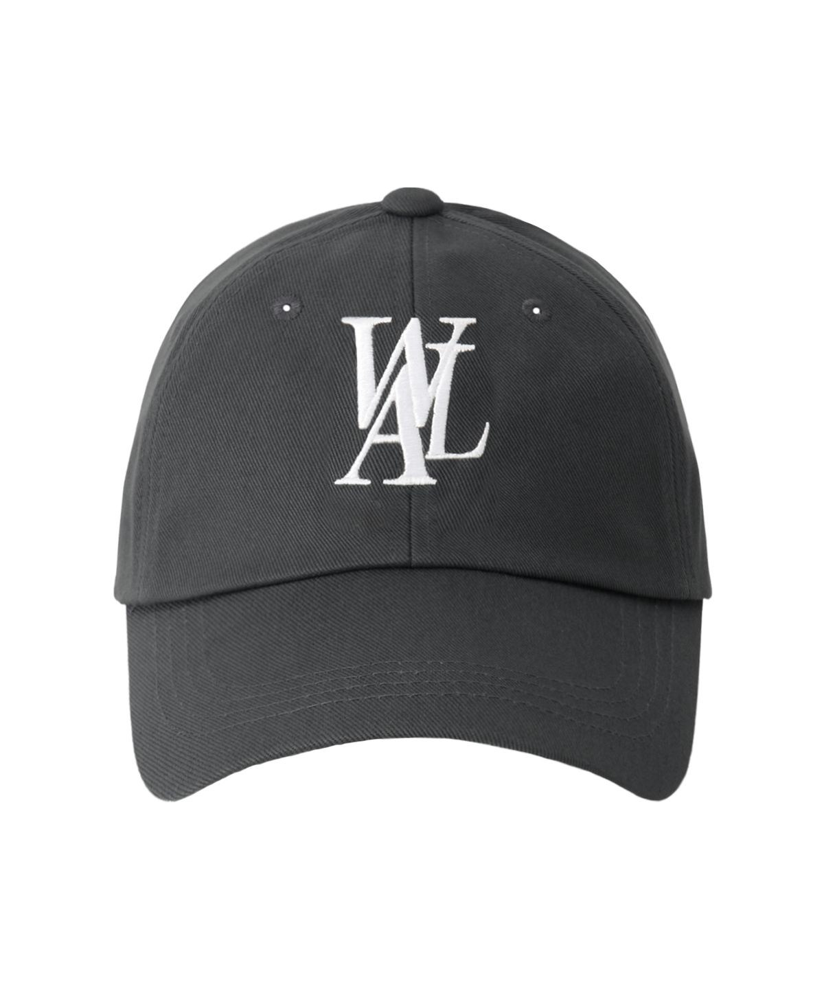 우알롱(WOOALONG) Signature Logo ball cap - CHARCOAL