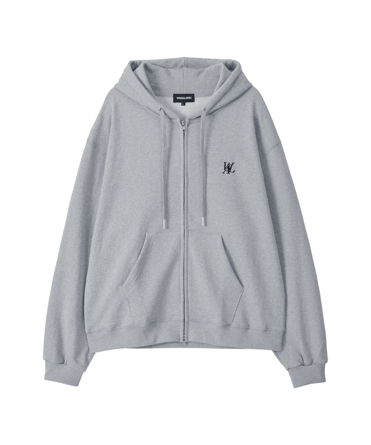 우알롱(WOOALONG) Signature hood zip-up - GREY