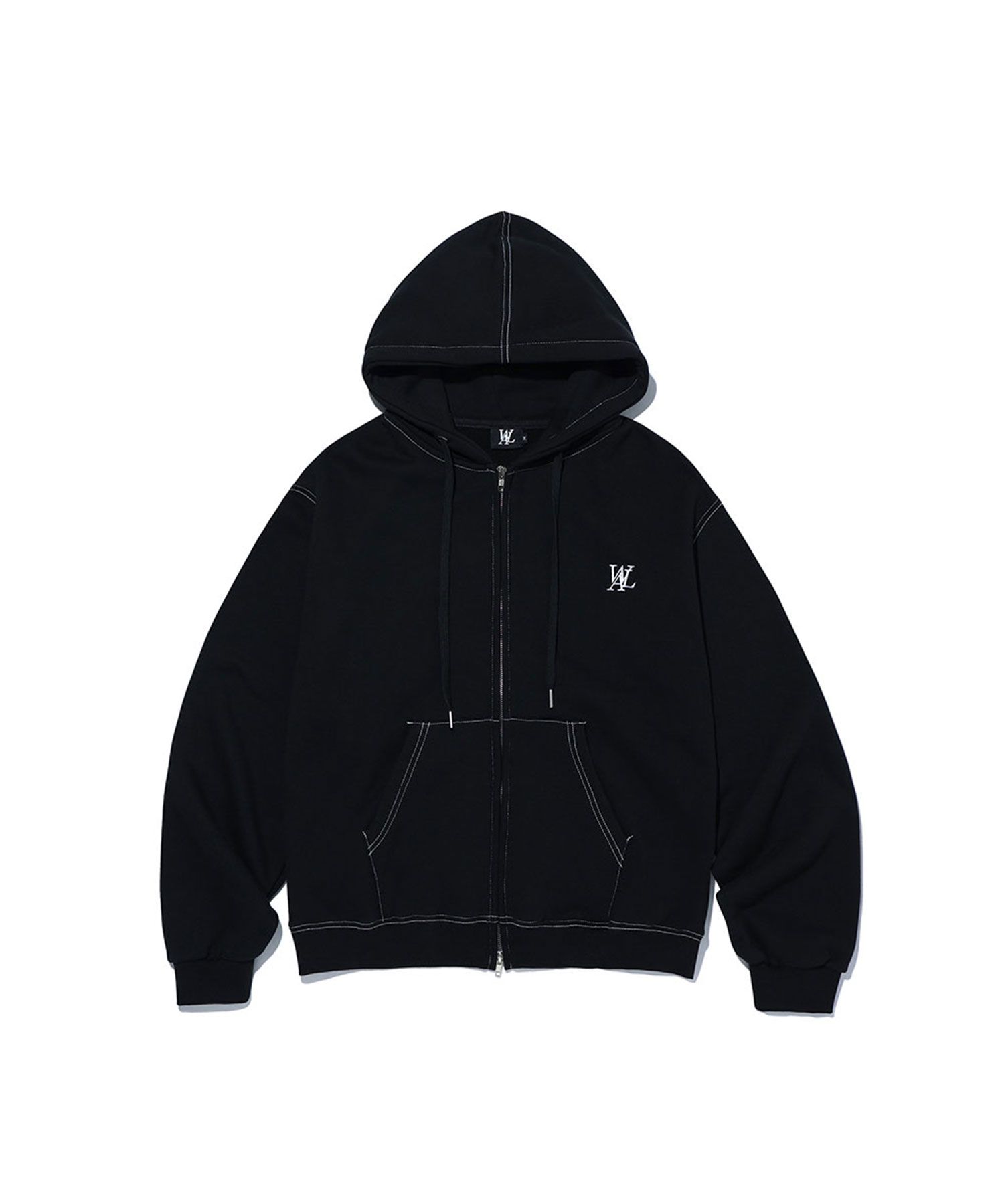 ★送料・関税込★WOOALONG★WAL signature stitch hood zip-up★ MUSINSA | WOOALONG Signature stitch hood zip-up_BLACK
