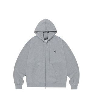 (기모)Signature hood zip-up - GREY