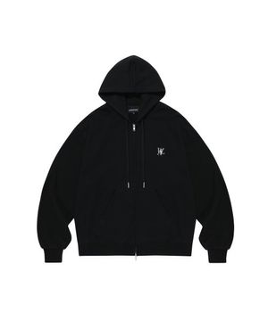 (기모)Signature hood zip-up - BLACK