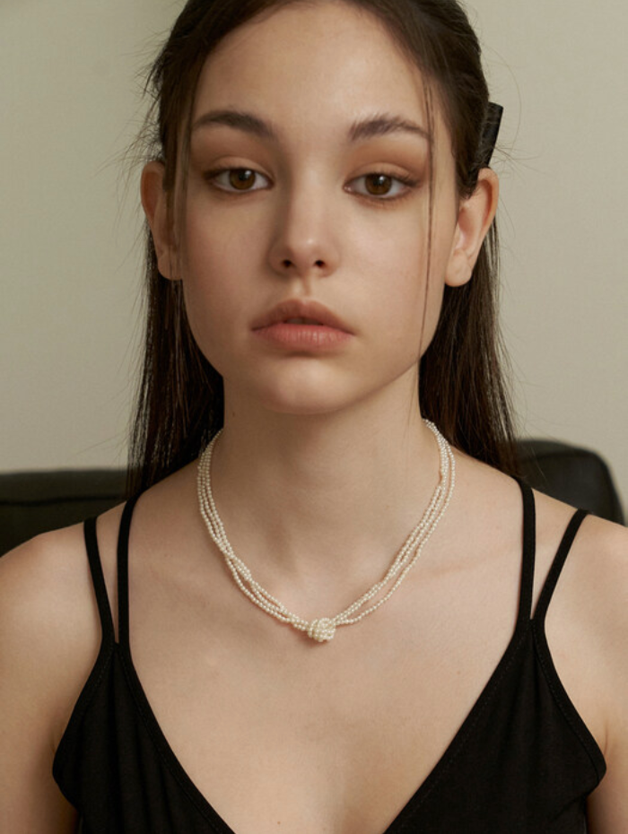 【kindababy】romantic knot pearl necklace〜パールネックレス kindababy】romantic knot pearl necklace〜パールネックレス