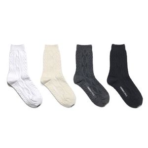 [모노 컬러 4팩]WORK8 케이블 니트 양말