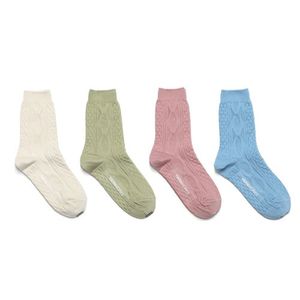 [빈티지 컬러 4팩]WORK8 케이블 니트 양말