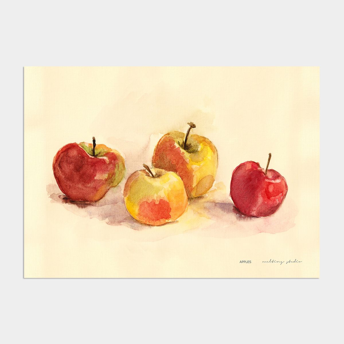 멜팅스튜디오(MELTING STUDIO) 행운을 부르는 풍수그림 사과 액자 인테리어 포스터  / 05번 Apples