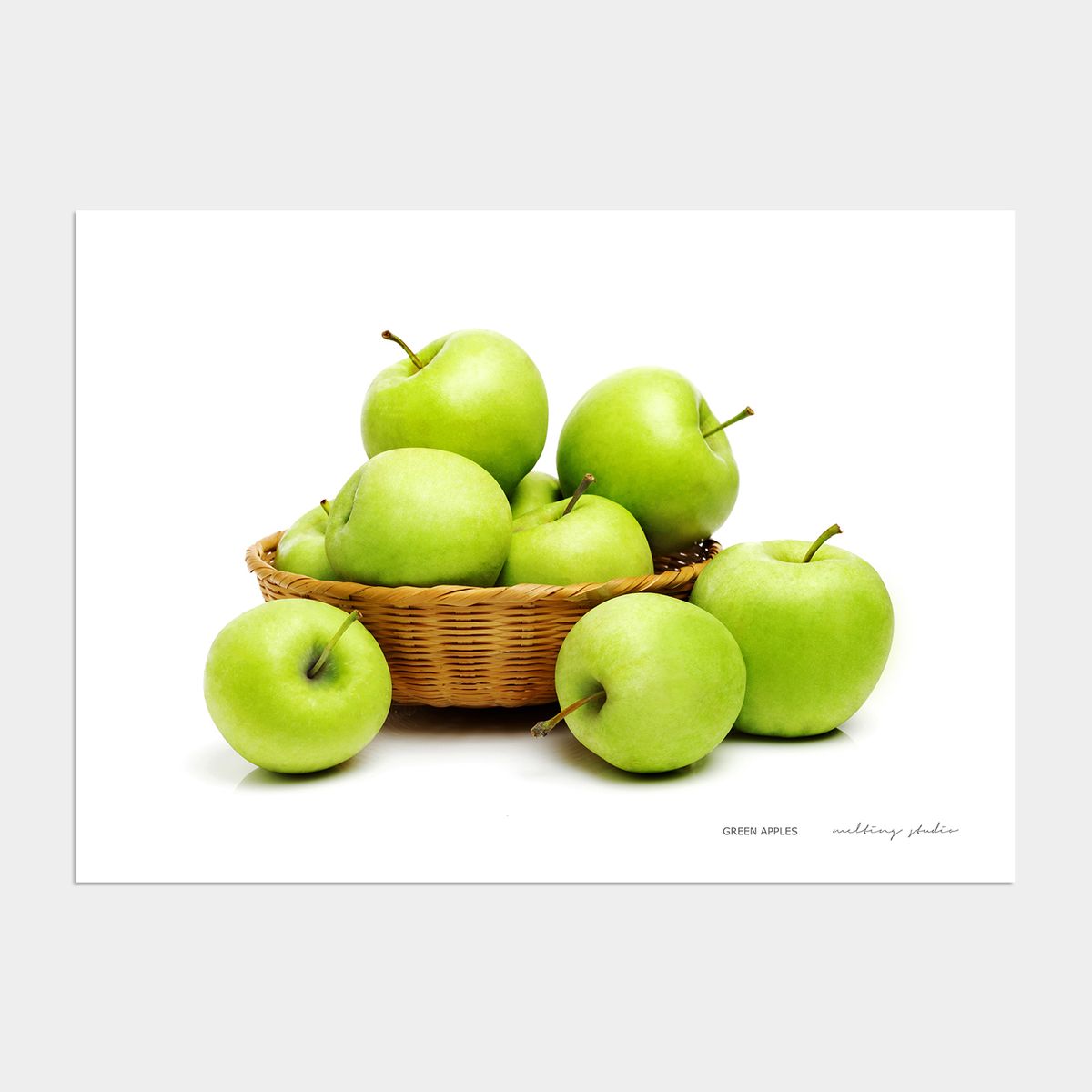 멜팅스튜디오(MELTING STUDIO) 행운을 부르는 풍수그림 사과 액자 인테리어 포스터  / 07번 Green apples 4