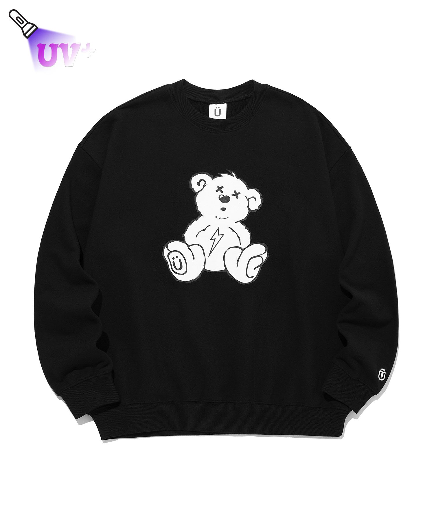 MUSINSA | ISTKUNST THUNDER BEAR SWEATSHIRT BLACK (IK2CSMM442A)