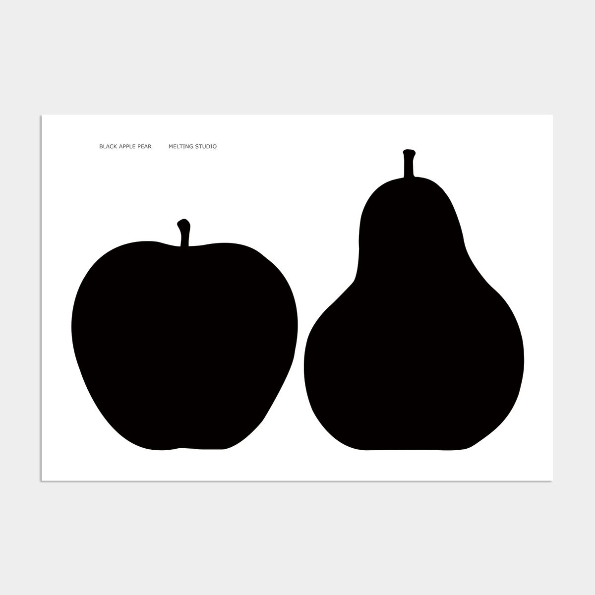 멜팅스튜디오(MELTING STUDIO) 행운을 부르는 풍수그림 사과 액자 인테리어 포스터  / 12번 Black Apple Pear