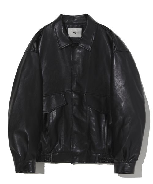 MUSINSA公式 | VTWO 8025 VEGAN LEATHER OFFER FIT JACKET_BLACK
