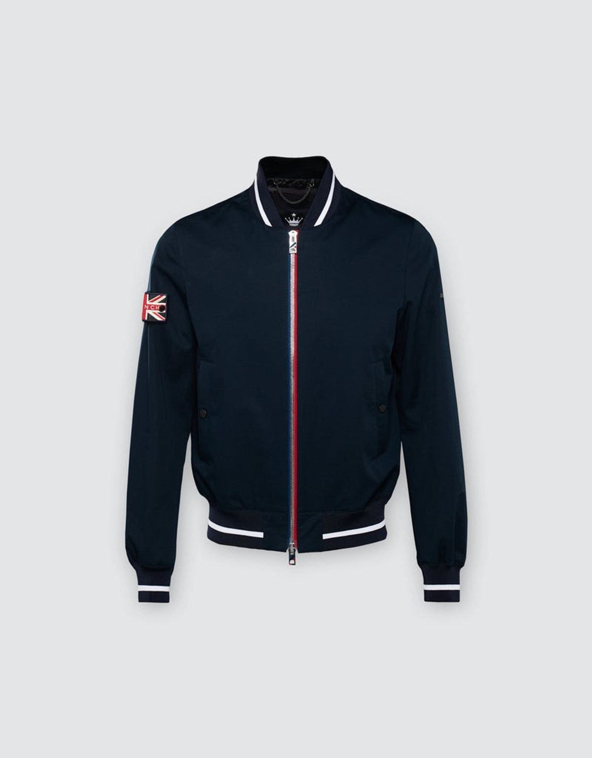 트렌치런던(TRENCH LONDON) 본드 오가닉 봄버 (NAVY/PLAG/WHITE)