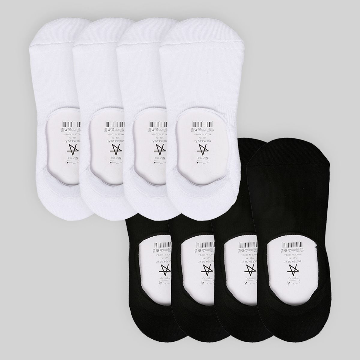 삭스에이(SOCKSA) [4PACK]더블쿠션 156N 무지 밴드 이중바닥 리얼 페이크삭스 양말