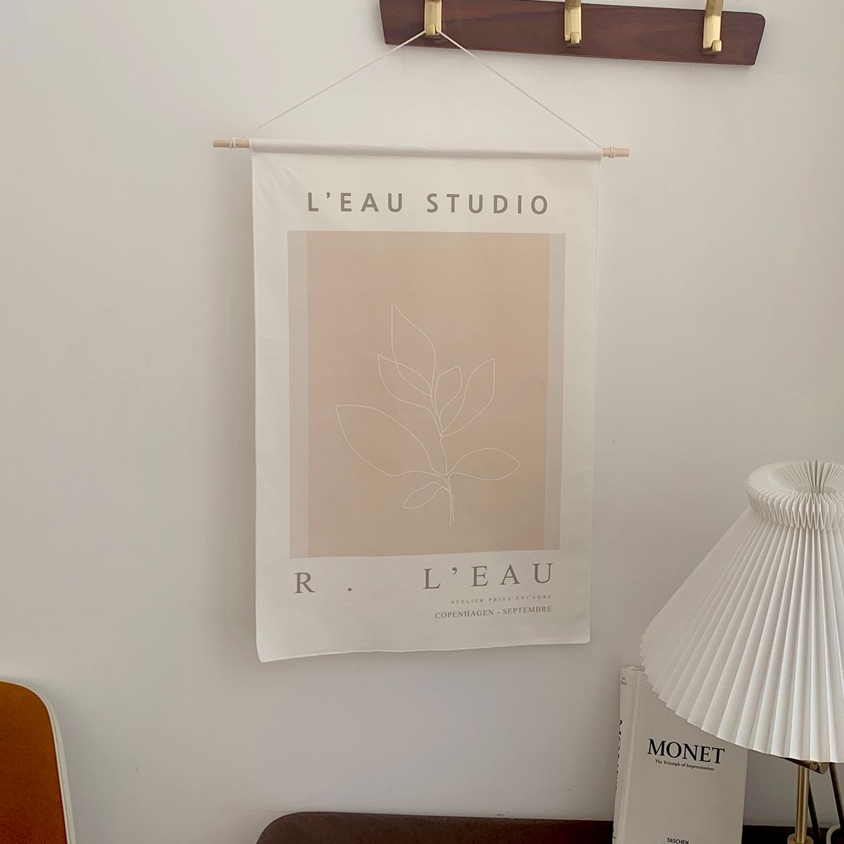 멜팅스튜디오(MELTING STUDIO) 패브릭 우드 행잉 포스터  / 18번 Beige Object (우드프레임 포함)