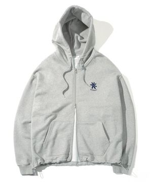 플라워 로고 투웨이 스트링 후드집업_그레이