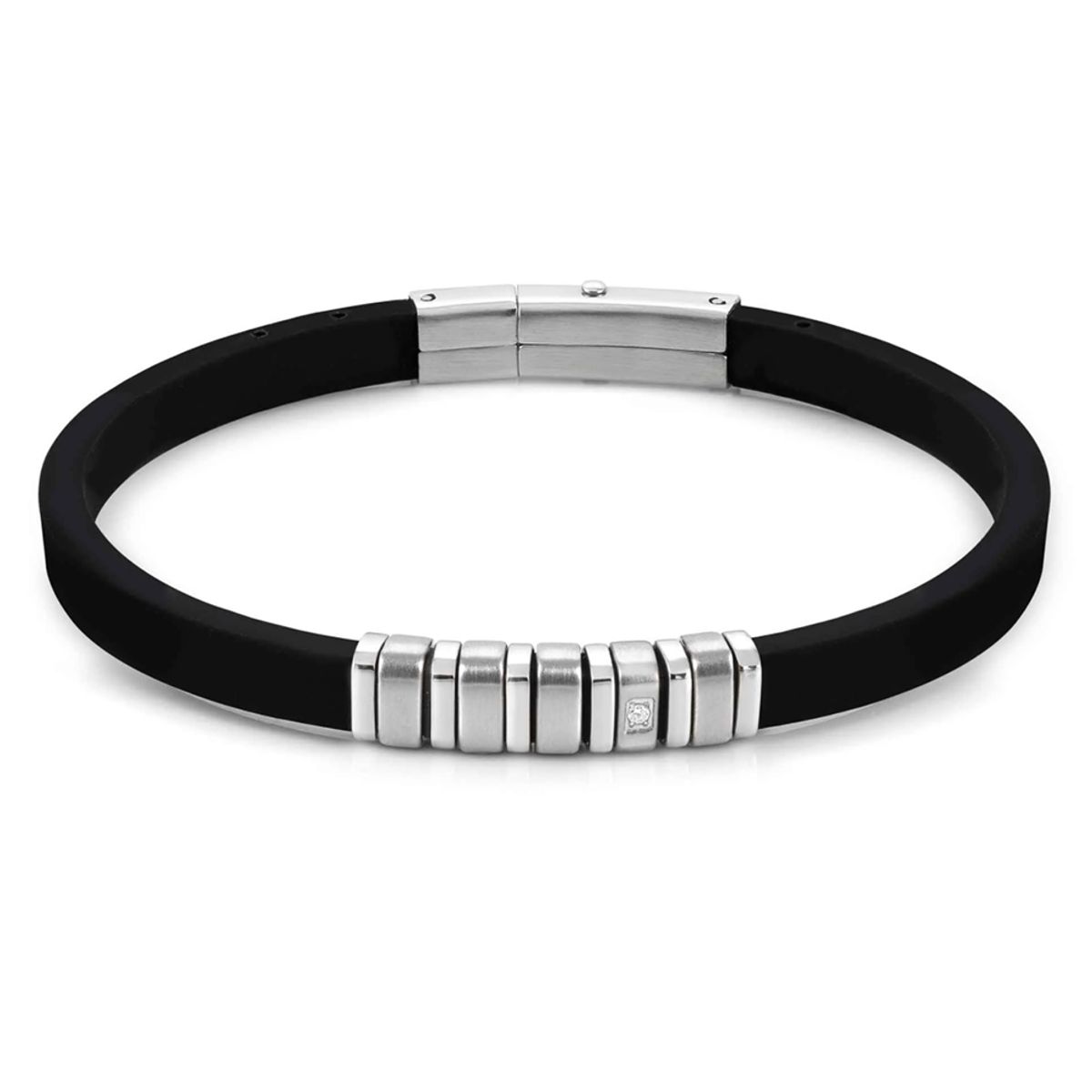 노미네이션(NOMINATION) 팔찌 시티 CITY steel and silicon WHITE CZ (Steel) 028804/001