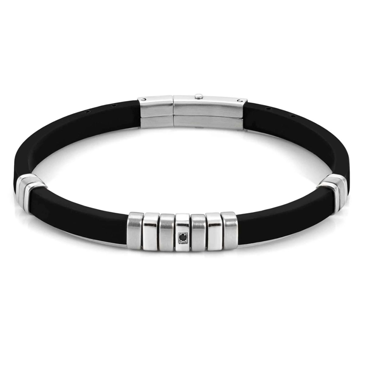 노미네이션(NOMINATION) 팔찌 시티 CITY steel and silicon BLACK CZ (Steel) 028805/001