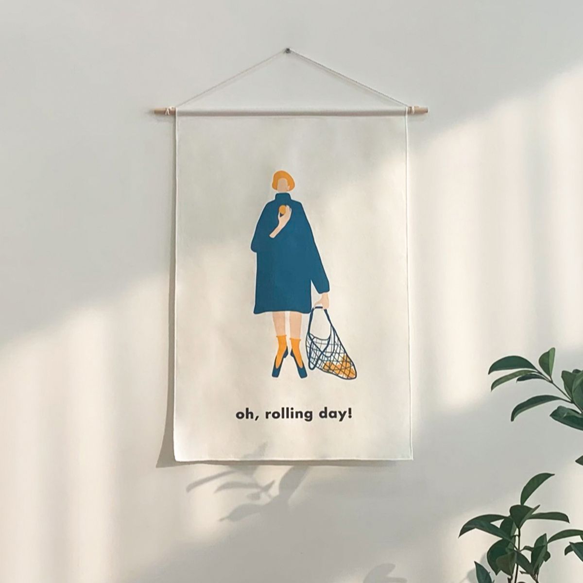 멜팅스튜디오(MELTING STUDIO) 패브릭 우드 행잉 포스터  / 52번 Oh Rolling Day (우드프레임 포함)