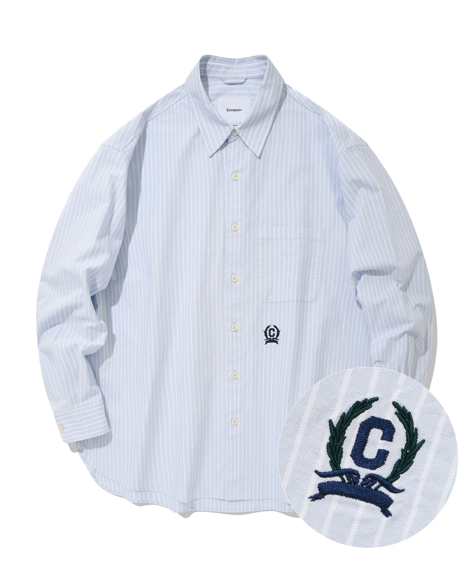 [COVERNAT]★ Overfit preppy brushed twill shirt MUSINSA | COVERNAT Overfit preppy brushed twill shirt navy