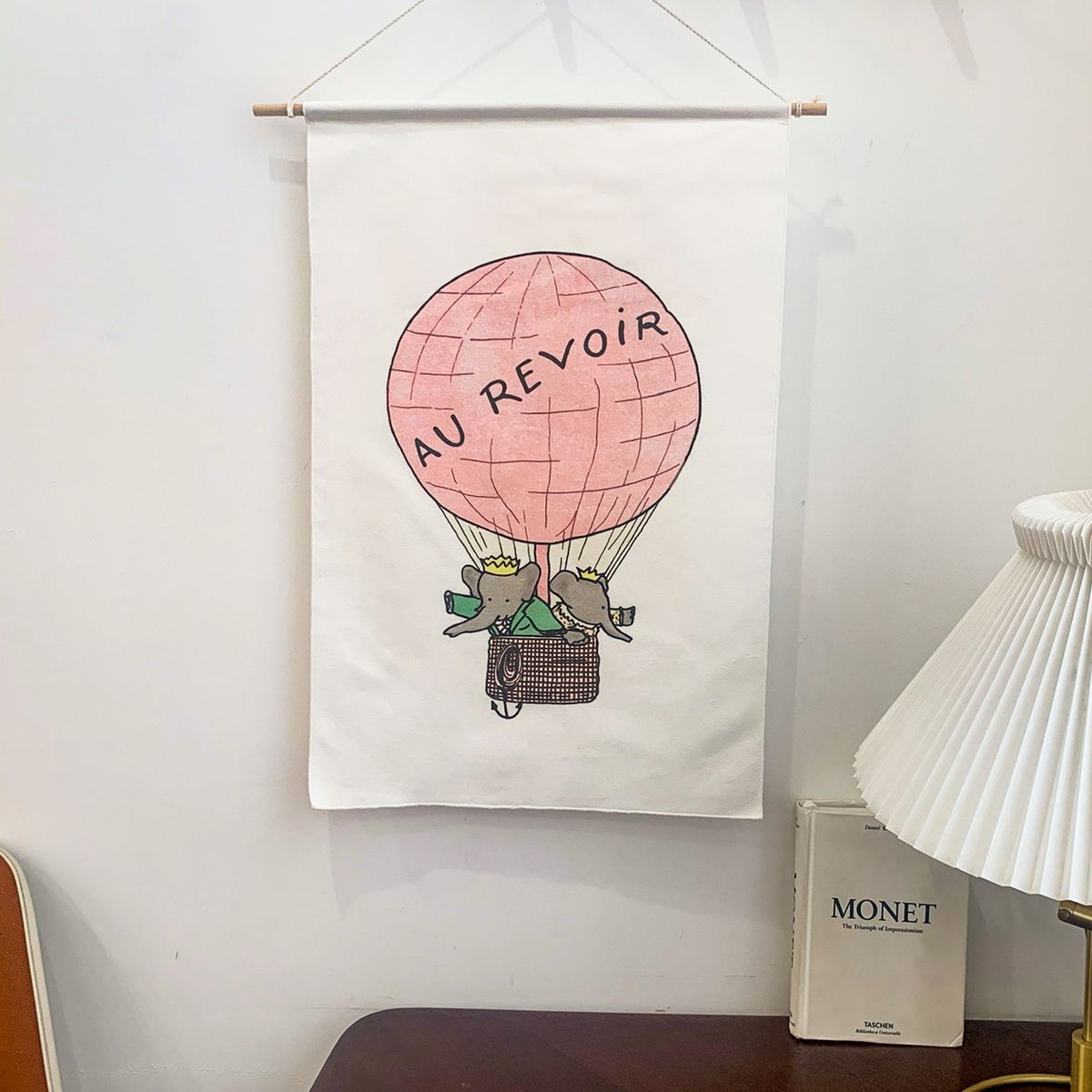 멜팅스튜디오(MELTING STUDIO) 패브릭 우드 행잉 포스터  / 73번 Au Revoir (우드프레임 포함)