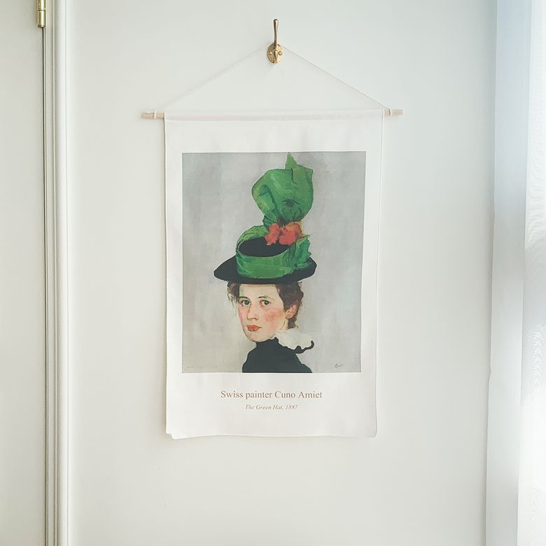 패브릭 우드 행잉 포스터  / 93번 The Green Hat (우드프레임 포함)