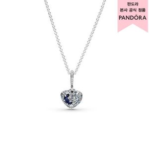 스파클링 블루 문 & 스타 하트 네크리스_399232C01-50