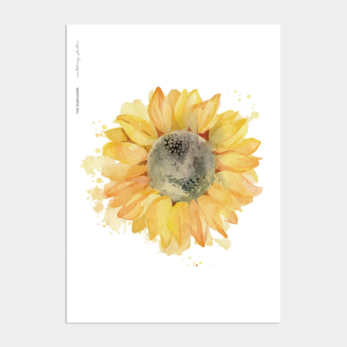 멜팅스튜디오(MELTING STUDIO) 금전운 해바라기 액자 인테리어 포스터 / 16번 해바라기-Watercolor