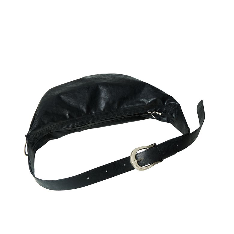 H-Buckle Banana Leather Bag (black)