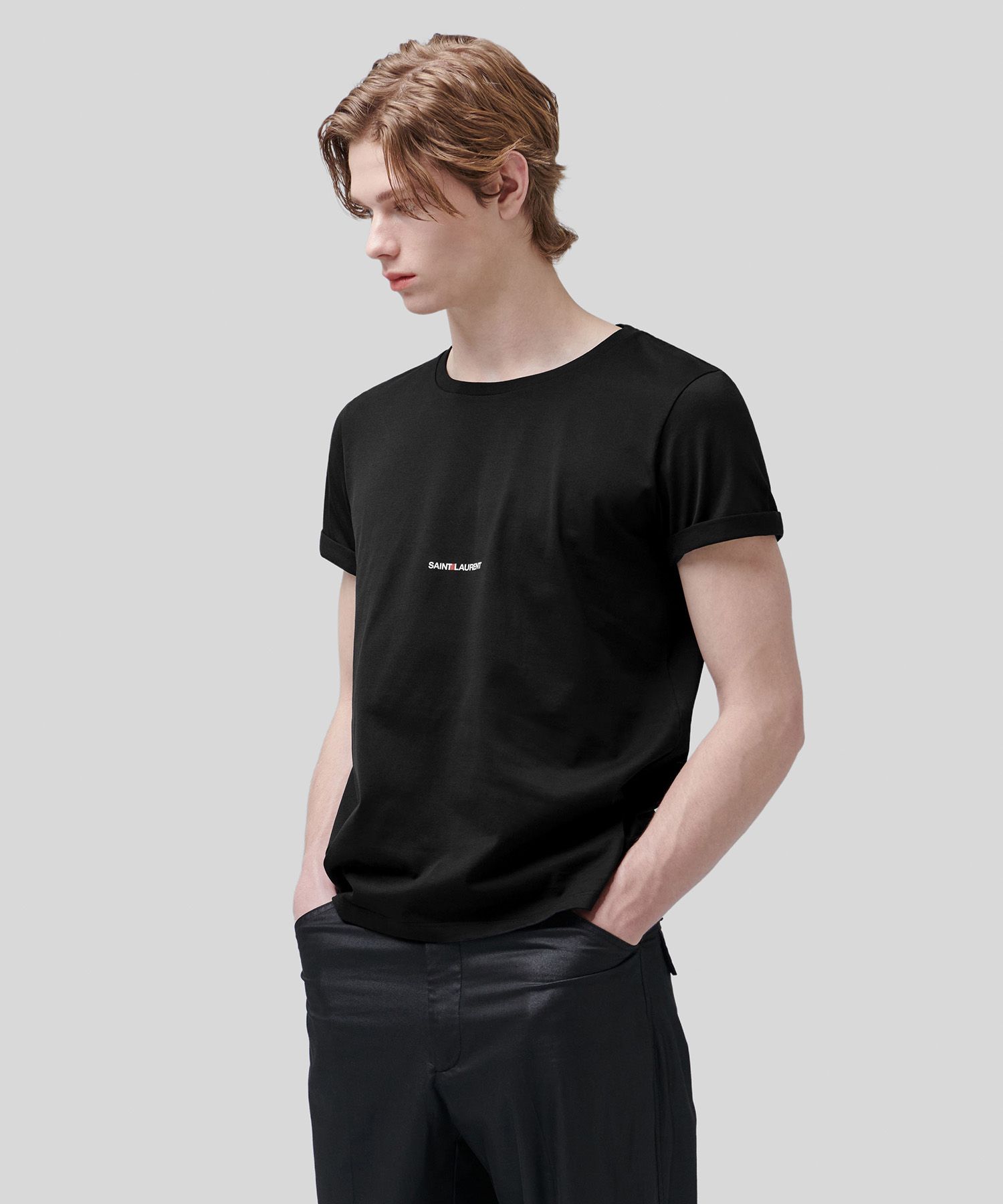 ★Saint Laurent★ Liv Gosh Short Sleeve T-Shirt Black 464572 Saint Laurent Black Rive Gauche Logo T-Shirt – Zoo Fashions