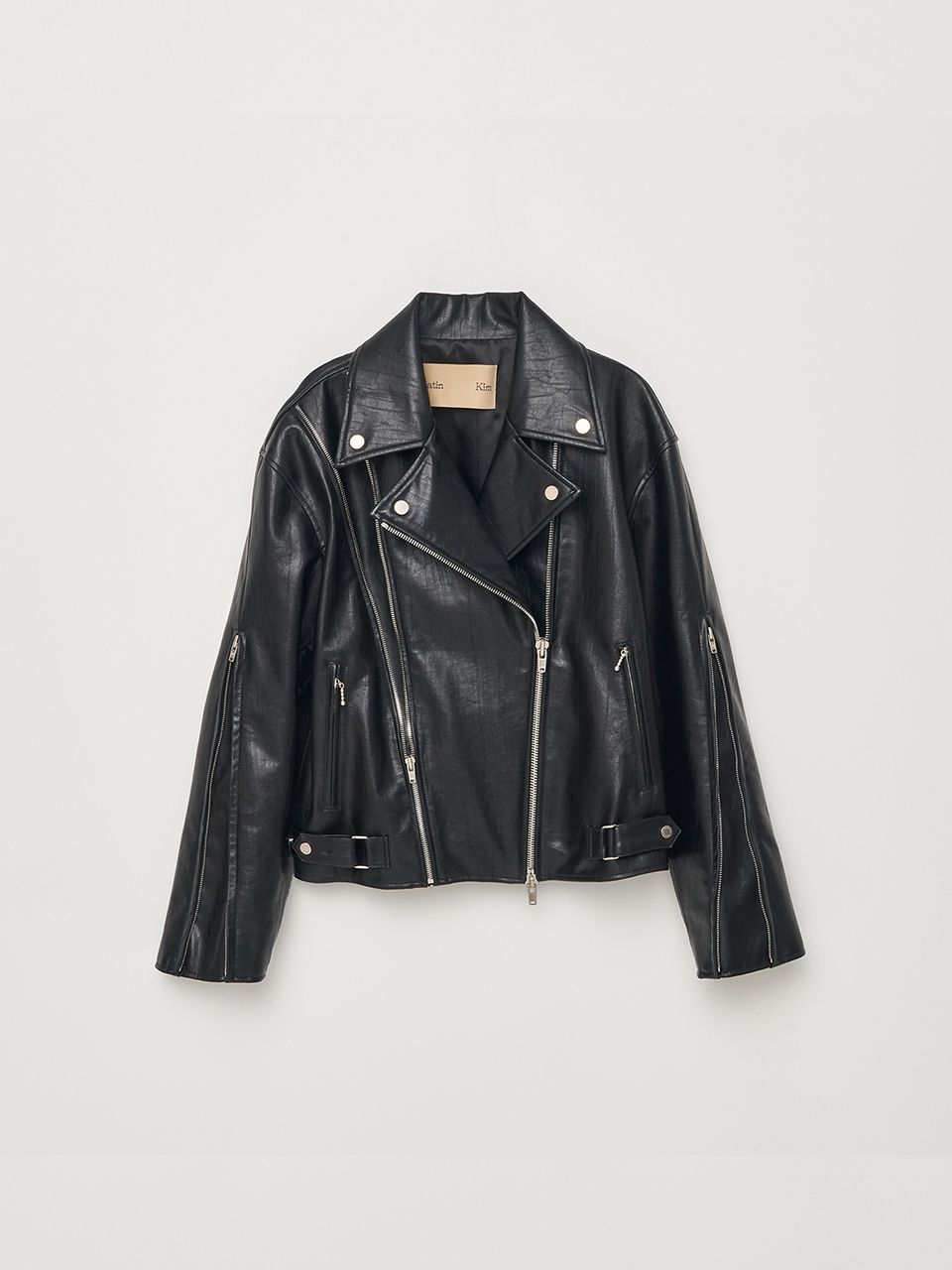 마뗑킴(MATIN KIM) ZIPPER DETAIL RIDER JACKET IN BLACK - 사이즈
