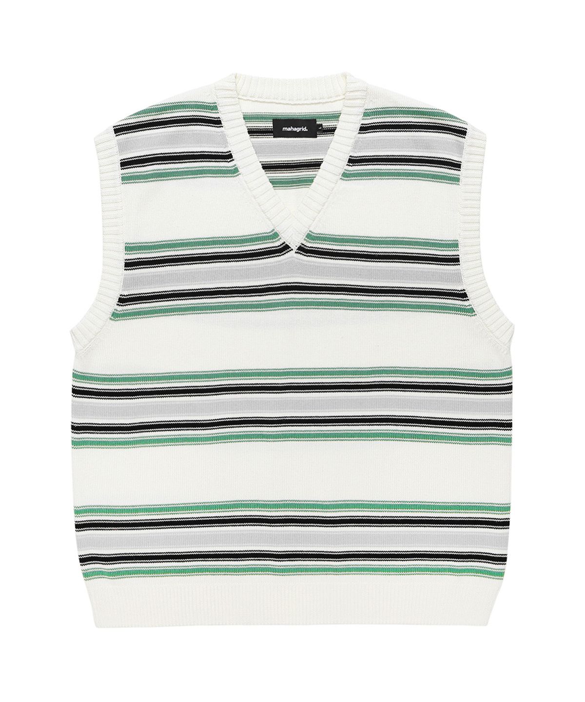 마하그리드(MAHAGRID) STRIPED KNIT VEST IVORY(MG2CSMK680A)