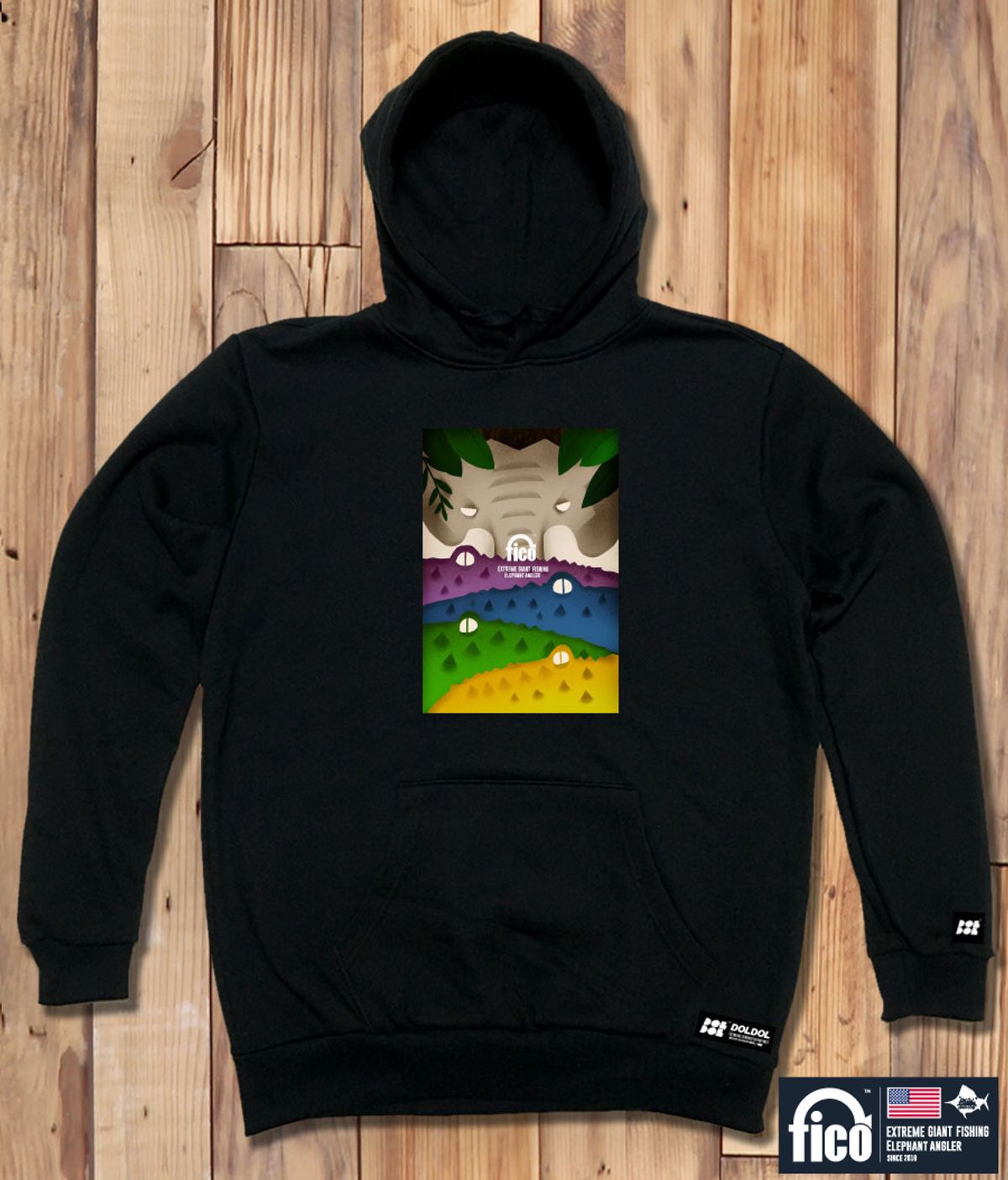 돌돌(DOLDOL) FICO-HOODY-17  익스트림 낚시 피코 캐릭터 그래픽 후드티 후디