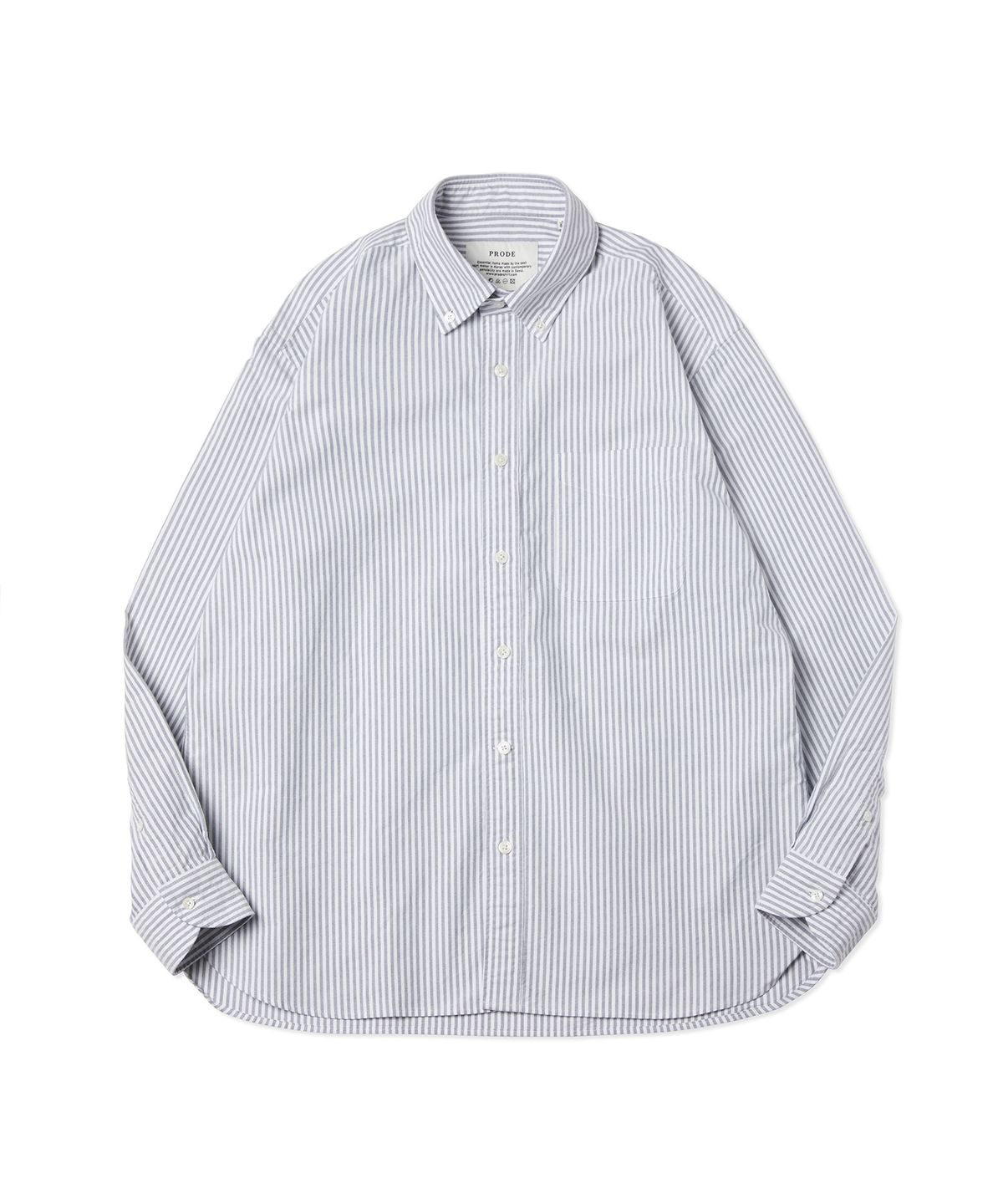 프로드셔츠(PRODESHIRT) [릴렉스]D-950 옥스포드 스트라이프 셔츠 (그레이)