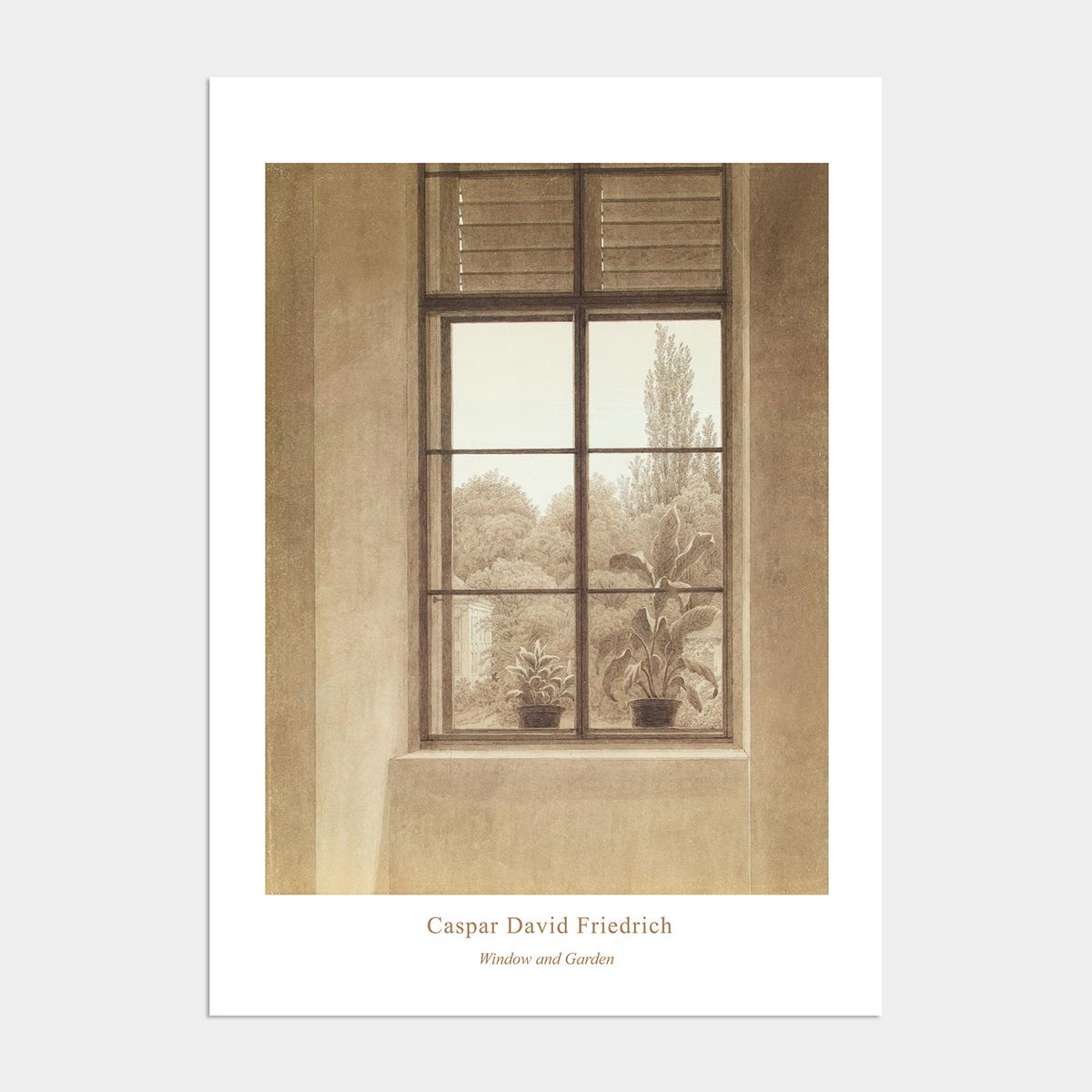 멜팅스튜디오(MELTING STUDIO) 나의 사적인 그림 액자 인테리어 포스터 / 46번 카스파르 프리드리히-Window and Garden