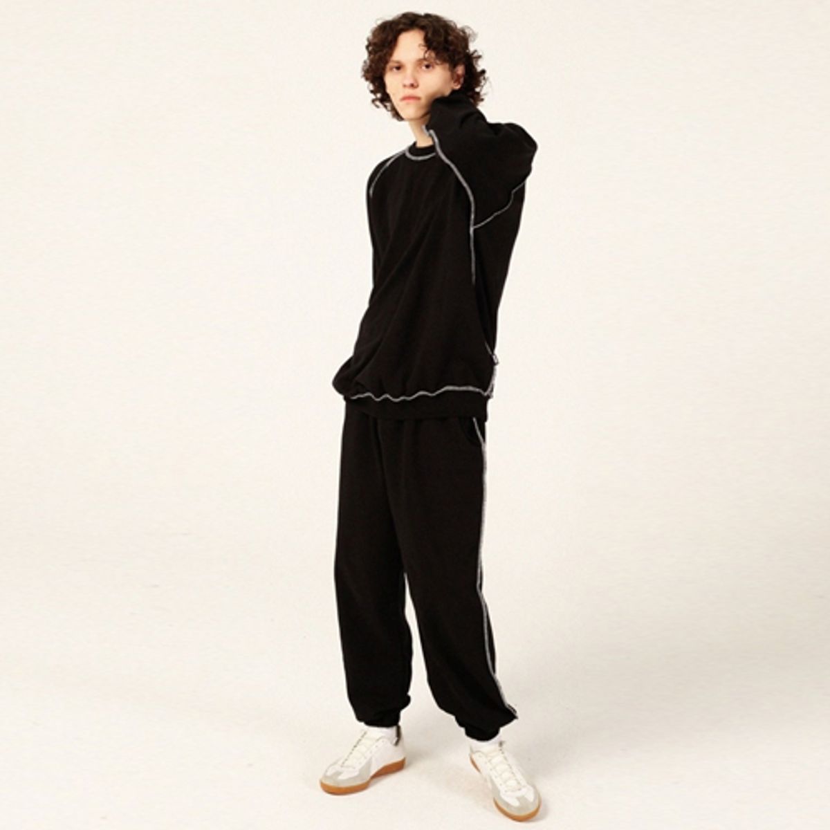 리스펙트(RESPECT) [패키지] og fit crewneck + sweat pants (black)