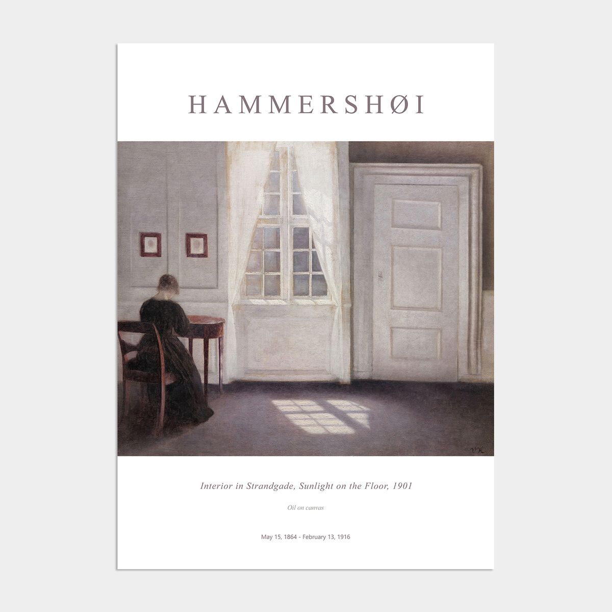 멜팅스튜디오(MELTING STUDIO) 나의 사적인 그림 액자 인테리어 포스터 / 61번 하메르쇠이-Interior in Strandgade Sunlight on the Floor