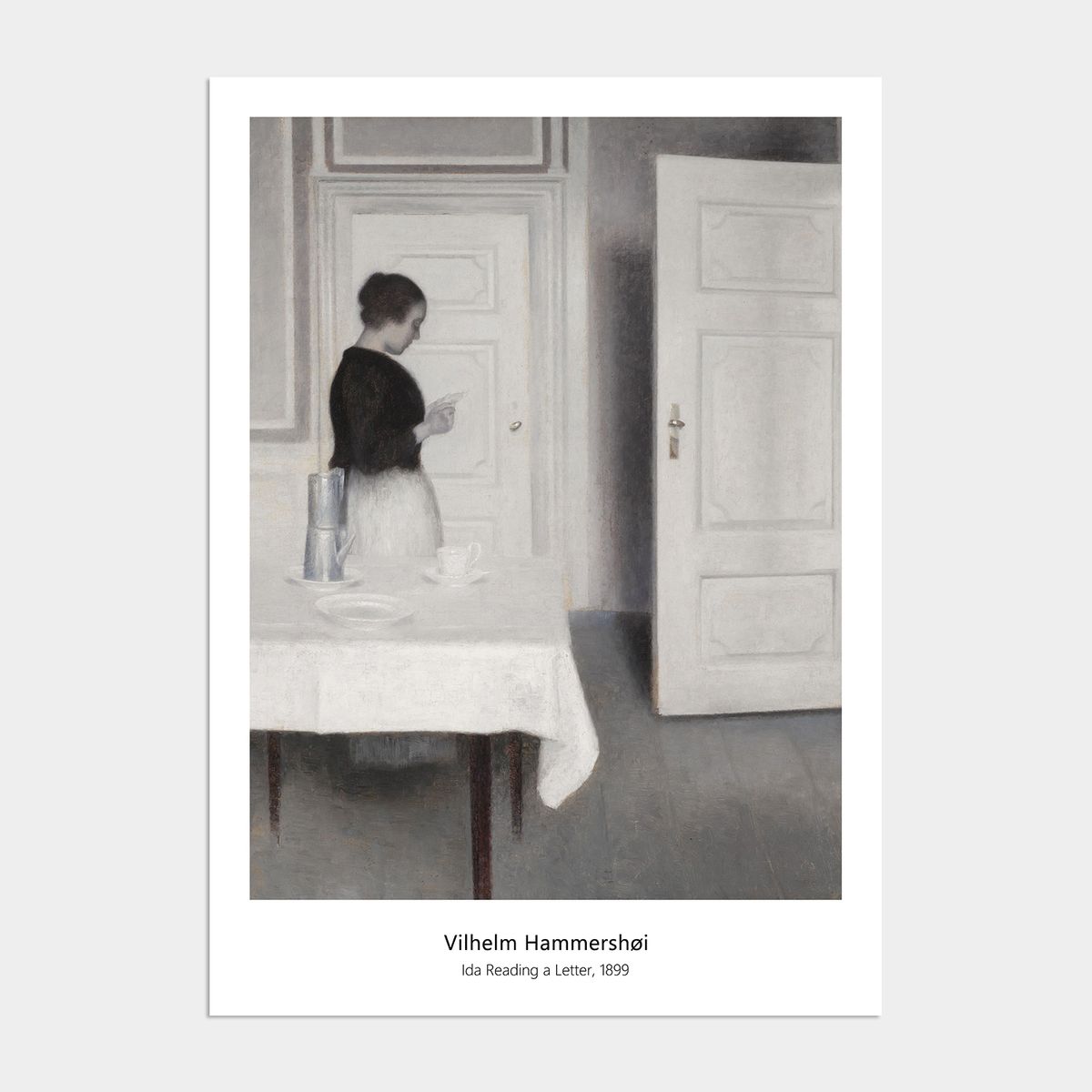멜팅스튜디오(MELTING STUDIO) 나의 사적인 그림 액자 인테리어 포스터 / 63번 하메르쇠이-Ida Reading a Letter