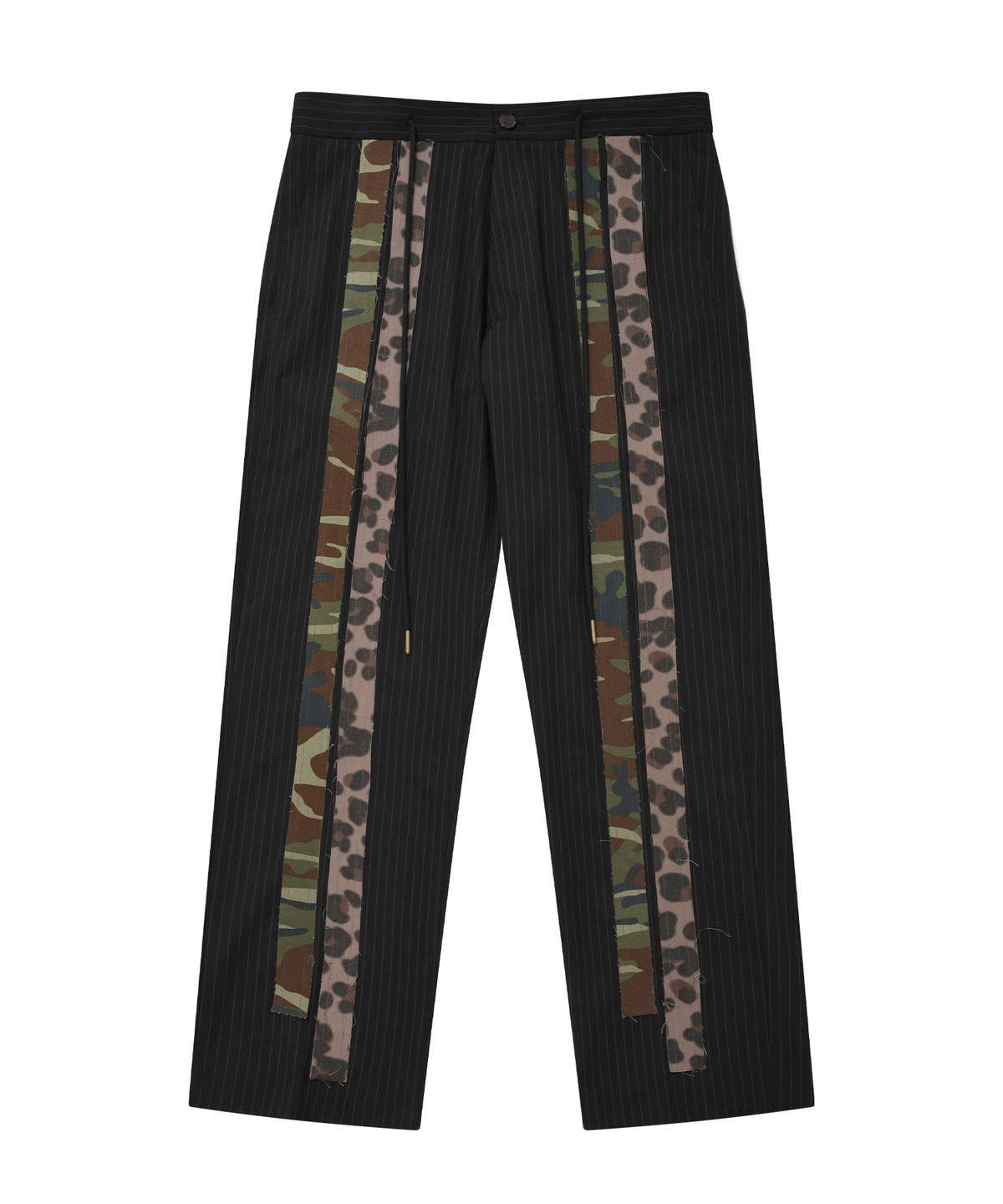 아조바이아조(AJOBYAJO) Pattern Mixed Stripe Trousers [Black]