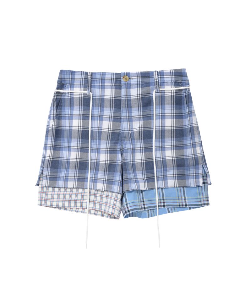 Check Mixed Shorts [Sky Blue]