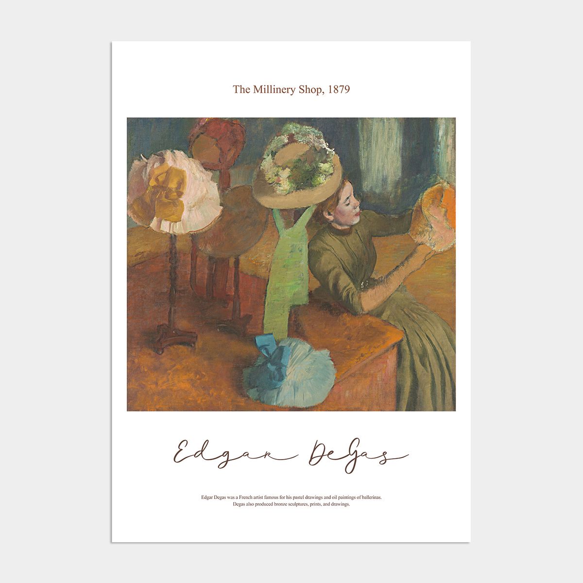 멜팅스튜디오(MELTING STUDIO) 나의 사적인 그림 액자 인테리어 포스터 / 96번 에드가 드가-The Millinery Shop