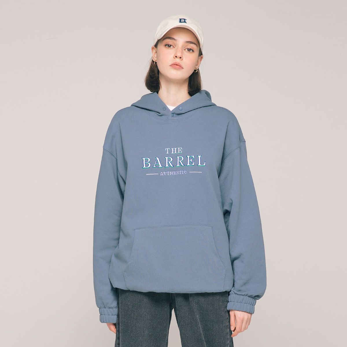 배럴(BARREL) 유니섹스 어센틱 후디 라이트네이비 (BI1UHHD03LNV)