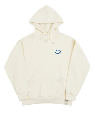 [UNISEX]스몰 드로잉스마일 후드티_크림