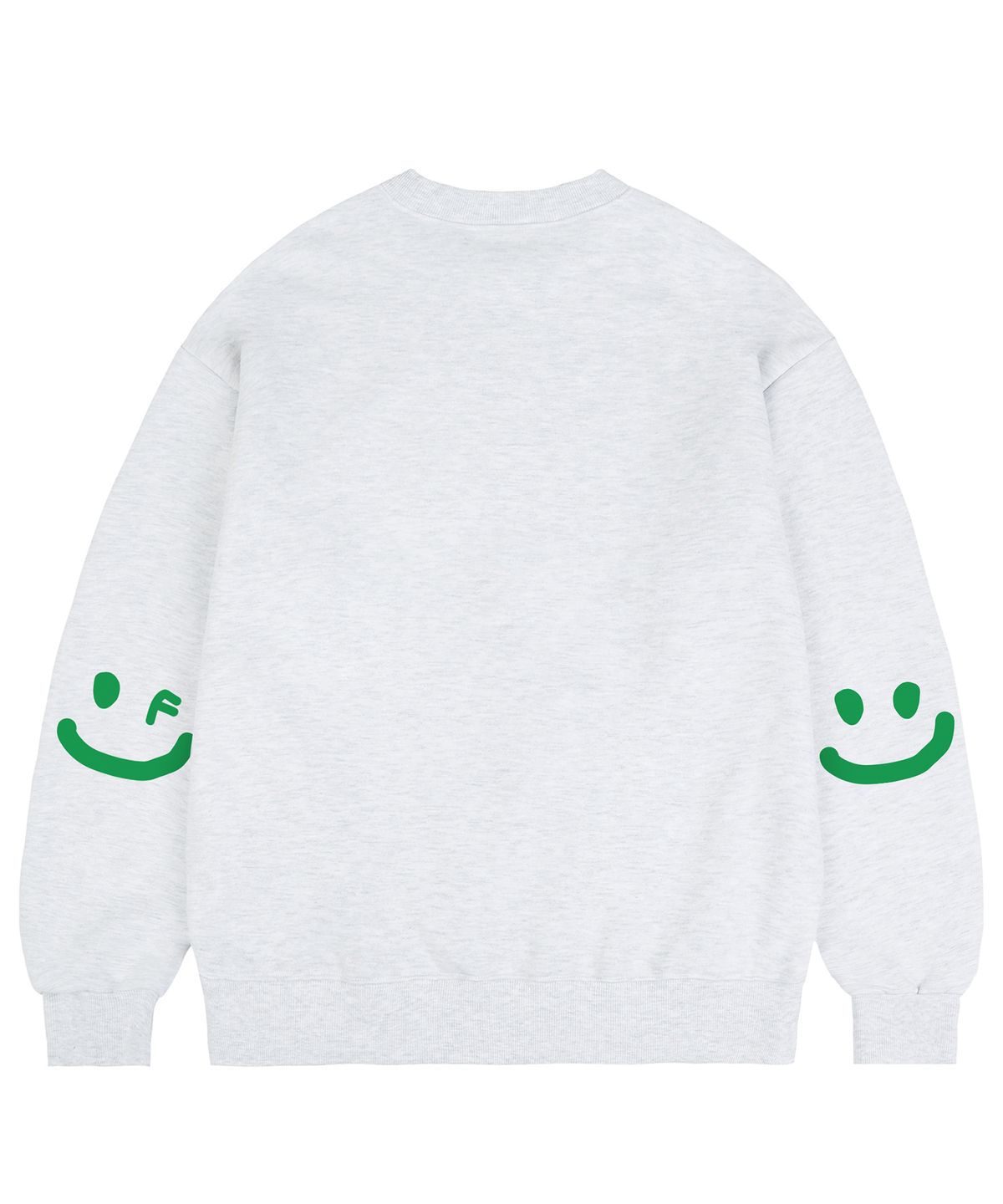 그레이버(GRAVER) [UNISEX]엘보우 스마일드로잉 맨투맨_멜란지화이트