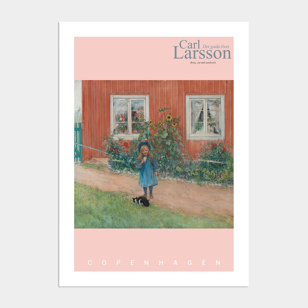 멜팅스튜디오(MELTING STUDIO) 나의 사적인 그림 액자 인테리어 포스터 / 115번 칼 라르손-샌드위치 든 소녀와 고양이