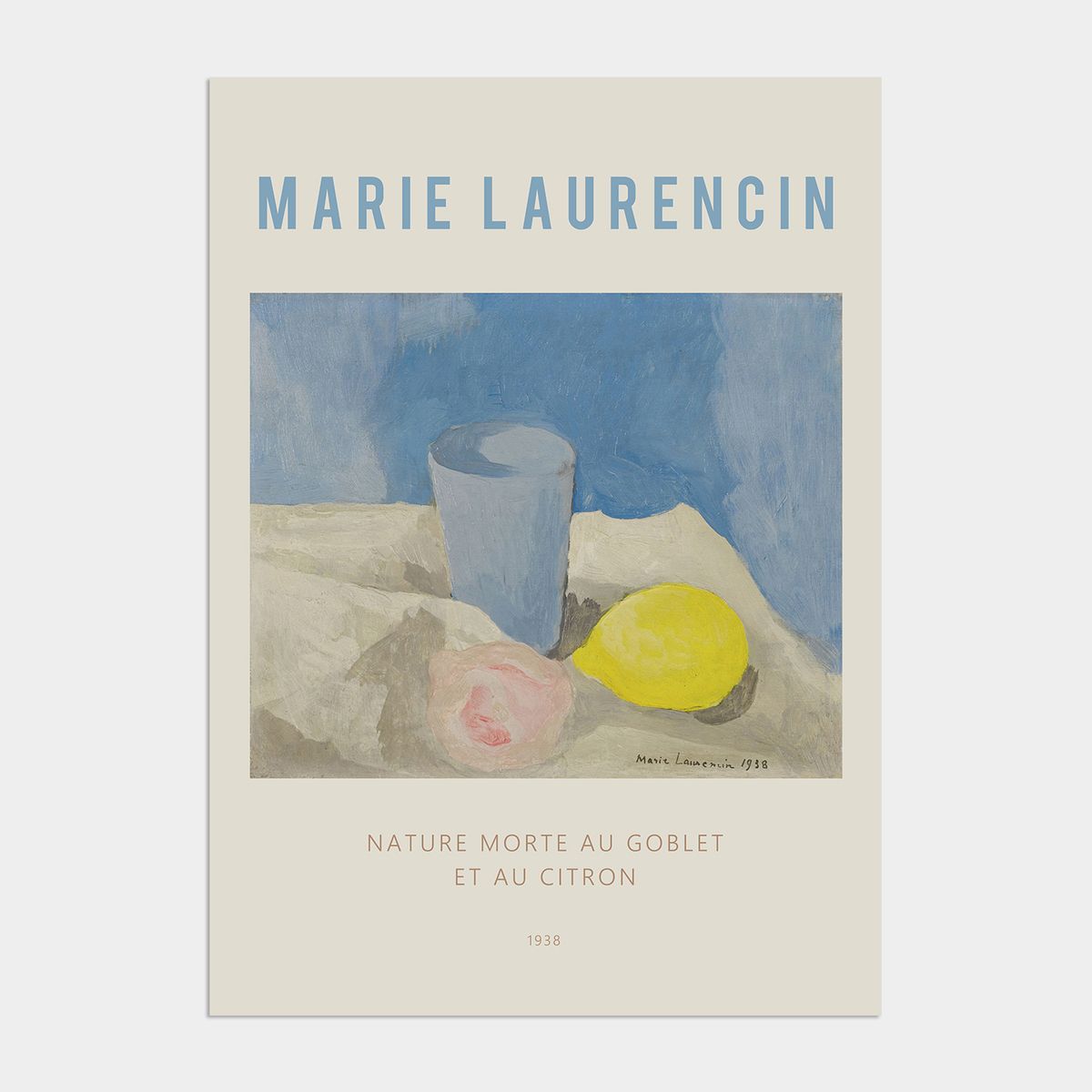 멜팅스튜디오(MELTING STUDIO) 나의 사적인 그림 액자 인테리어 포스터 / 142번 마리 로랑생-Nature Morte Au Goblet Et Au Citron