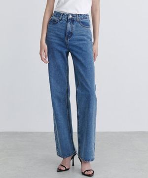 우먼즈 스트레이트 데님 팬츠 [미디엄 인디고]