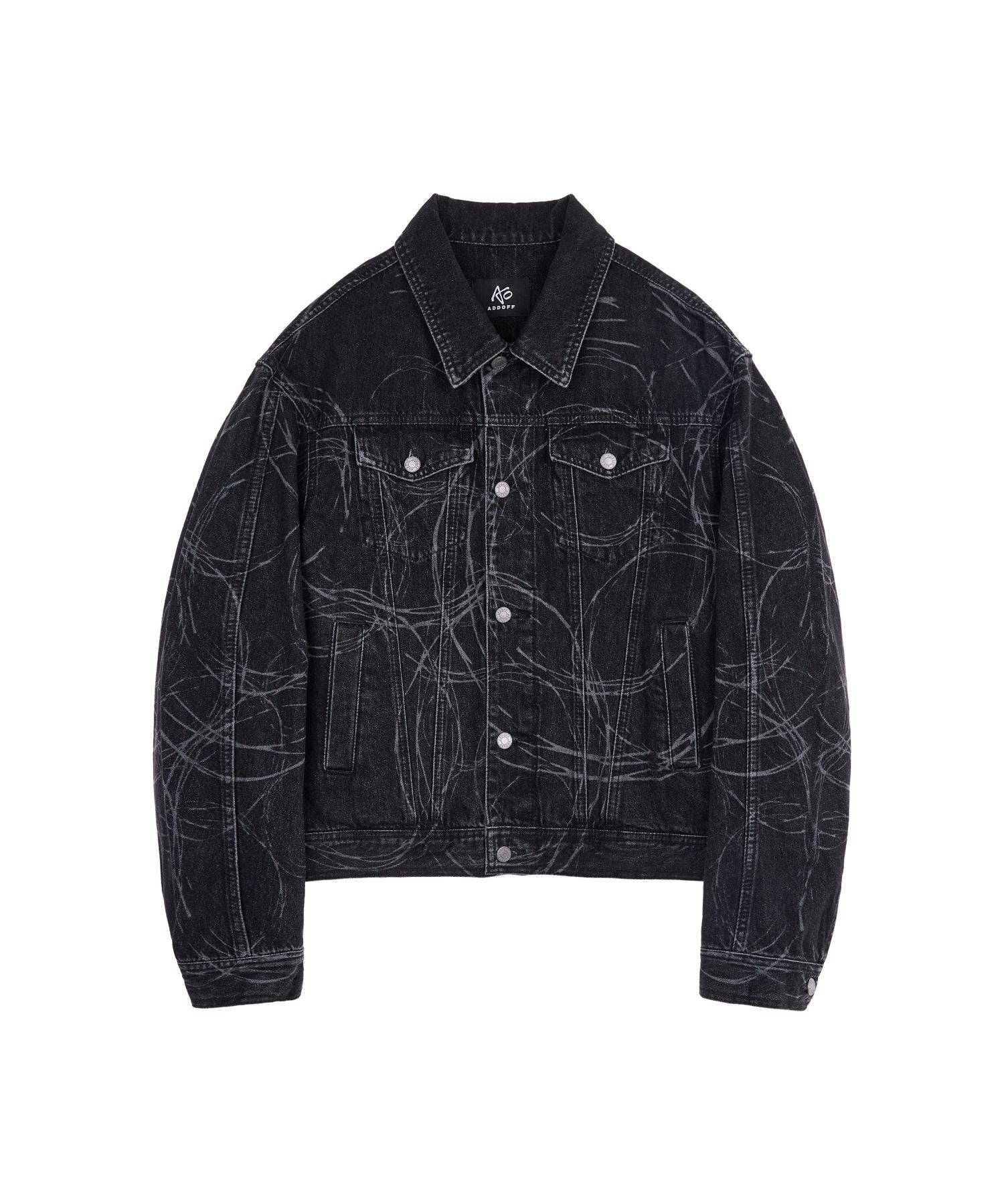 MUSINSA公式 | ADDOFF LINE CIRCLE DENIM JACKET BLACK