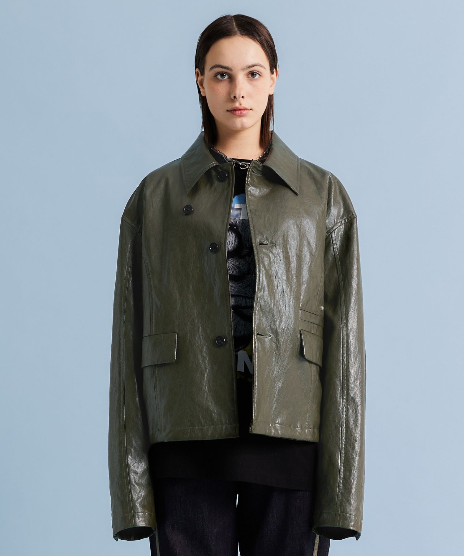 MUSINSA公式 | ADDOFF CROPPED EXTENDED JACKET KHAKI