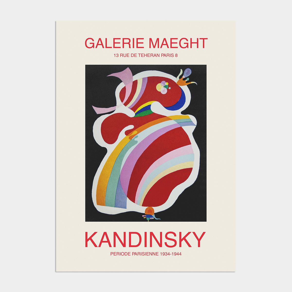 멜팅스튜디오(MELTING STUDIO) 미드 센츄리 모던 액자 인테리어 포스터 / 02번 Kandinsky-Forme Rouge 1938